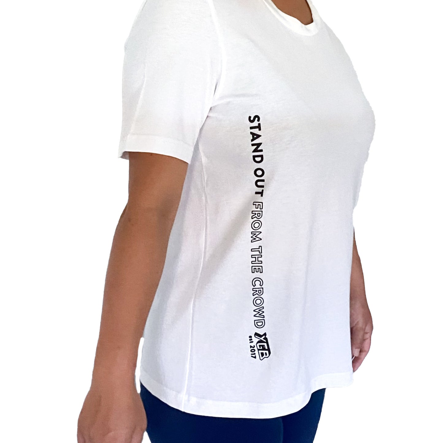Ethical organic unisex t-shirt White crew standout