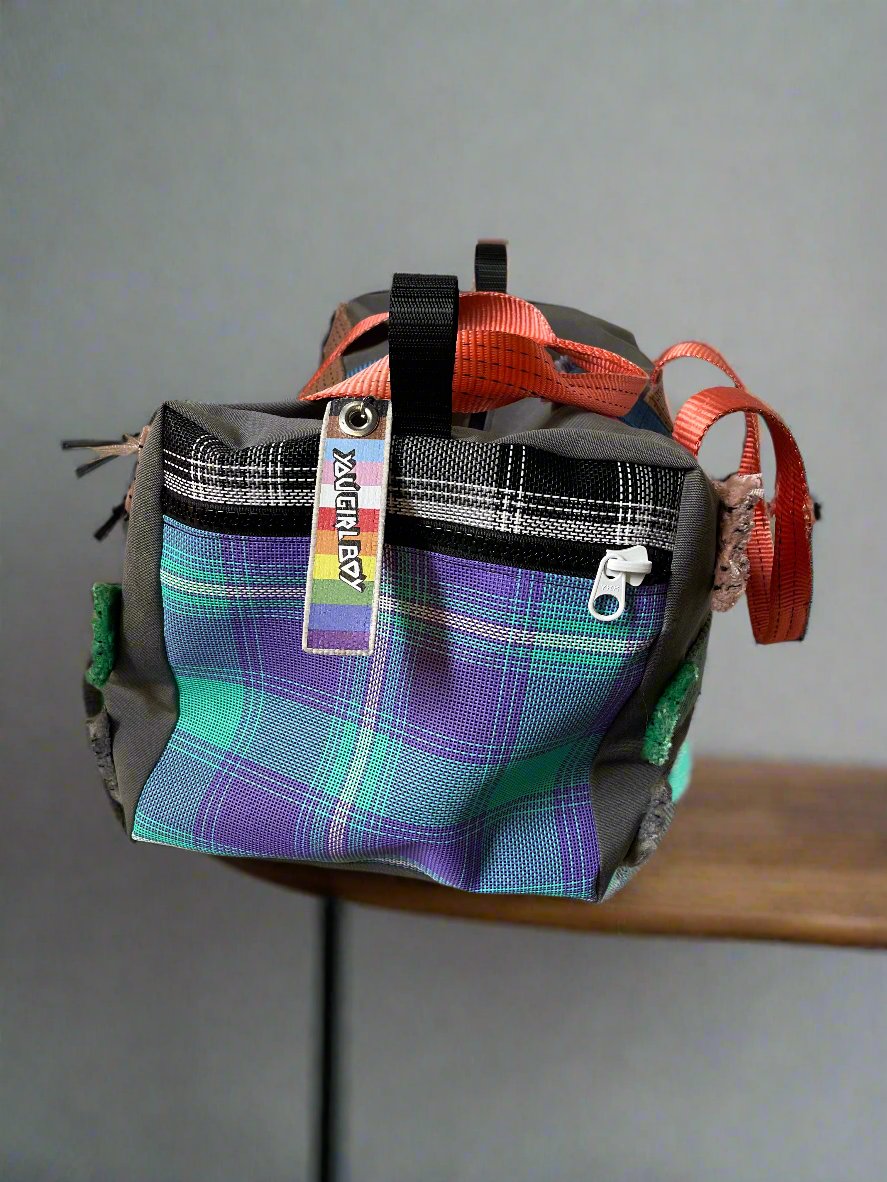 REPURPOSED by You Girl Boy - Canvas Duffle Weekender/Gym Bag - Tartan