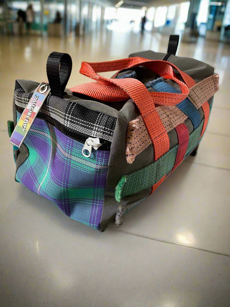 REPURPOSED by You Girl Boy - Canvas Duffle Weekender/Gym Bag - Tartan