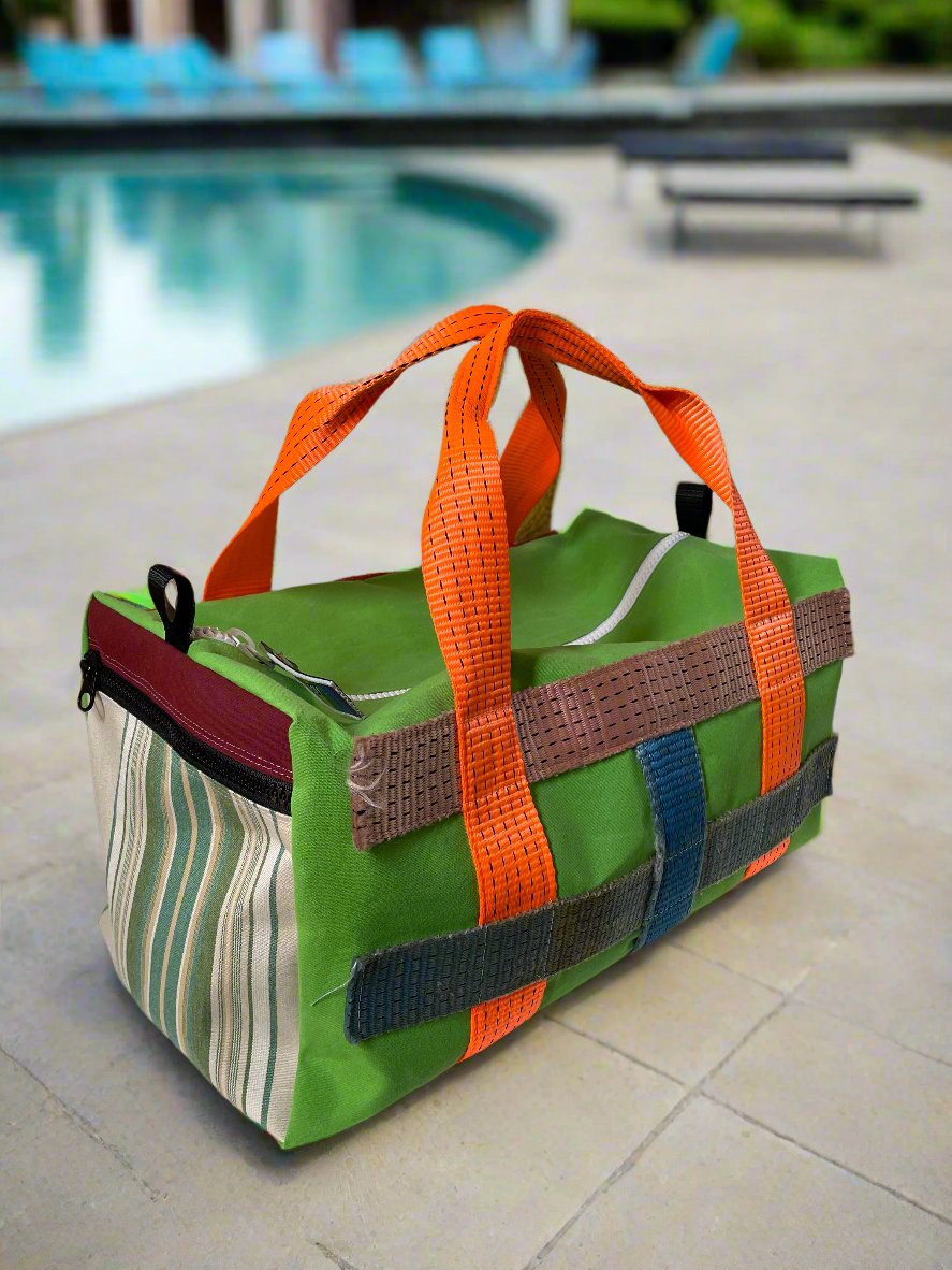 REPURPOSED by You Girl Boy - Canvas Duffle Weekender/Gym Bag - Green