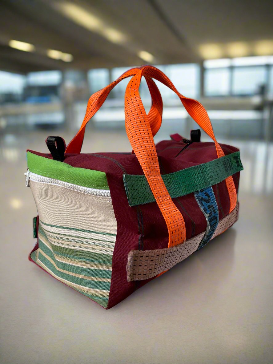 REPURPOSED by You Girl Boy - Canvas Duffle Weekender/Gym Bag - Maroon