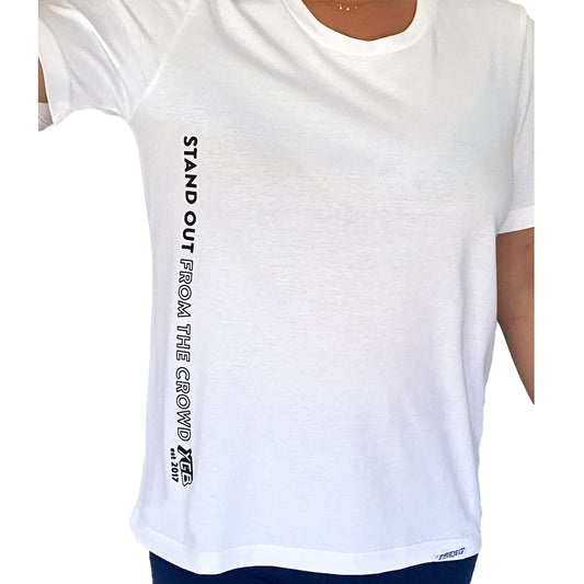 Ethical organic unisex t-shirt White crew standout