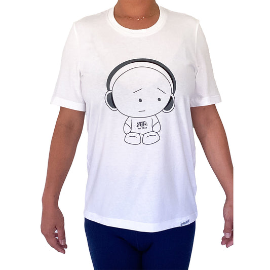 Organic White Crew Neck T-shirt: Genderless Bob Unisex Tee - Ethically Made