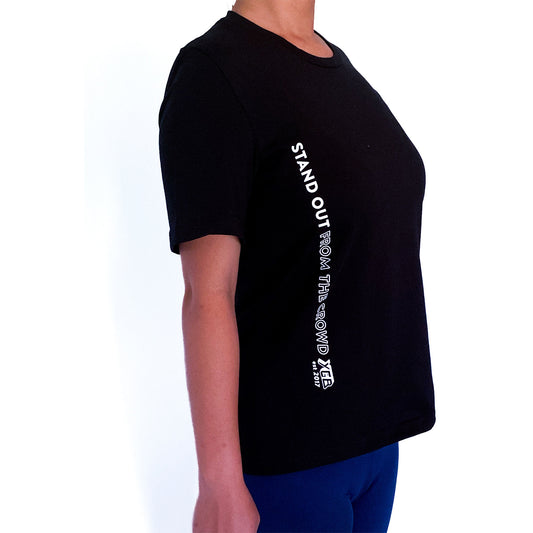 Ethical organic unisex t-shirt Black Crew standout