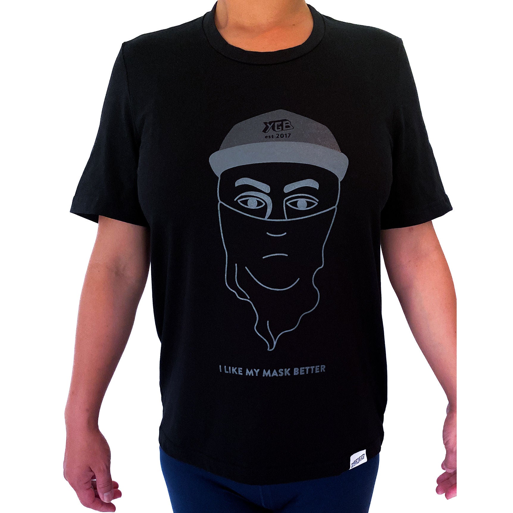 Ethical organic unisex t-shirt Black Crew neck Mask